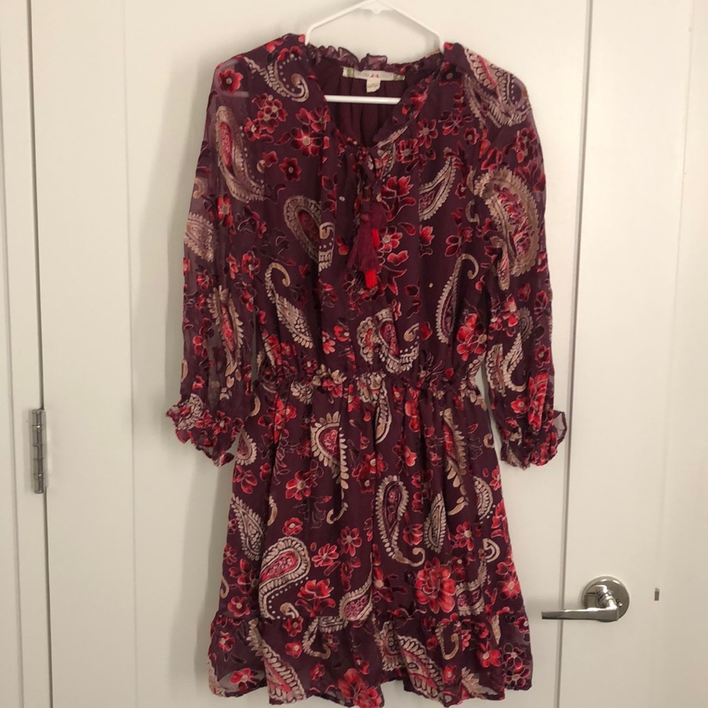 Paisley ruffle dress